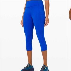 Lululemon Fast & Free Crop Leggings 23” Inseam Blue Women’s Sz 10